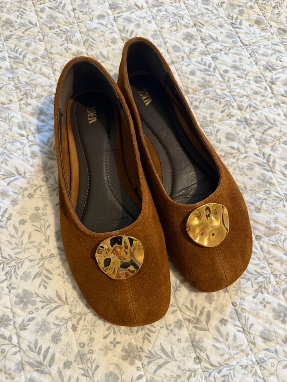 Zara balet flat shoes leather